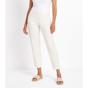 Eileen Fisher Slim Ankle Pants M Bone White Washable Stretch Crepe Minimalist